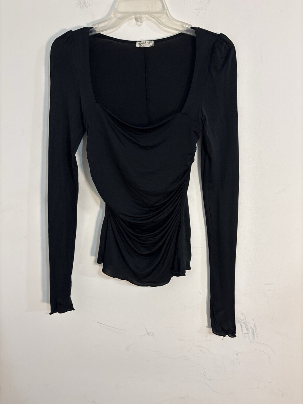 Intimately Free People Wind Down Layering Square Neck Long Sleeve Ruched Top XS